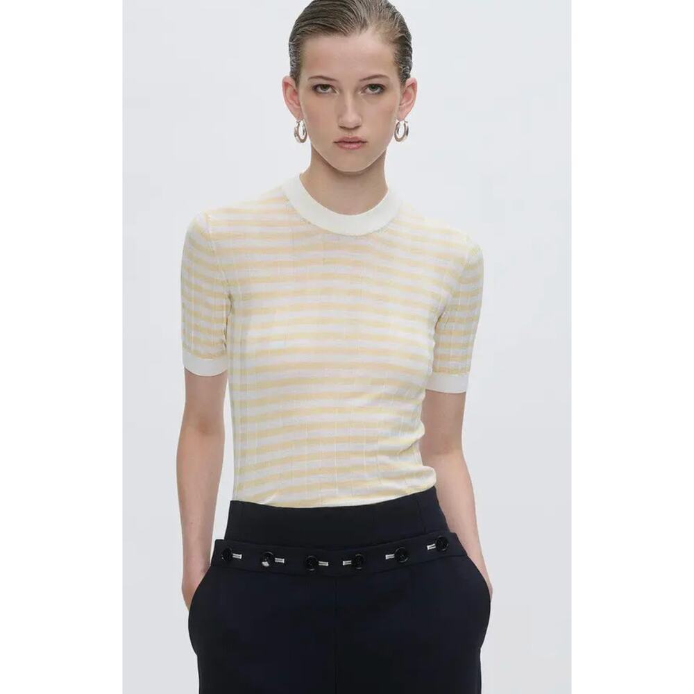 Callas Milano Callas Milano Deeda Crewneck Top Striped Yellow size M medium